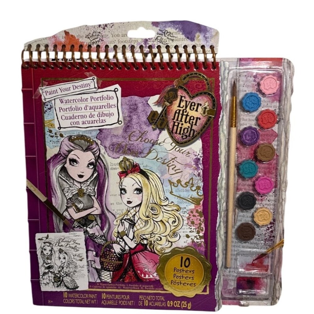 Ever After High Activity Book Watercolor Portfolio With Paints & Posters